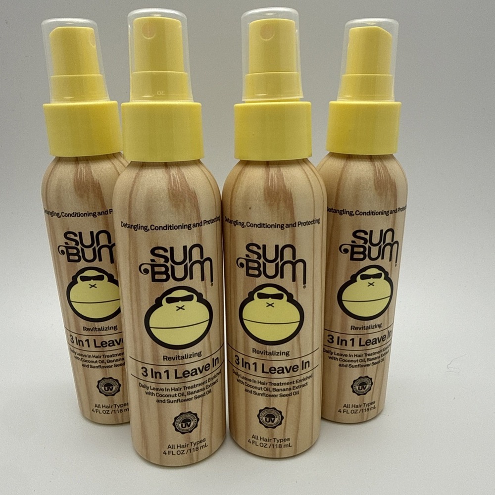 (4) Sun Bum 3IN1 3 In 1 Leave In 4oz